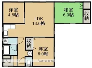 本通1丁目13番一棟二戸【1階】の間取り